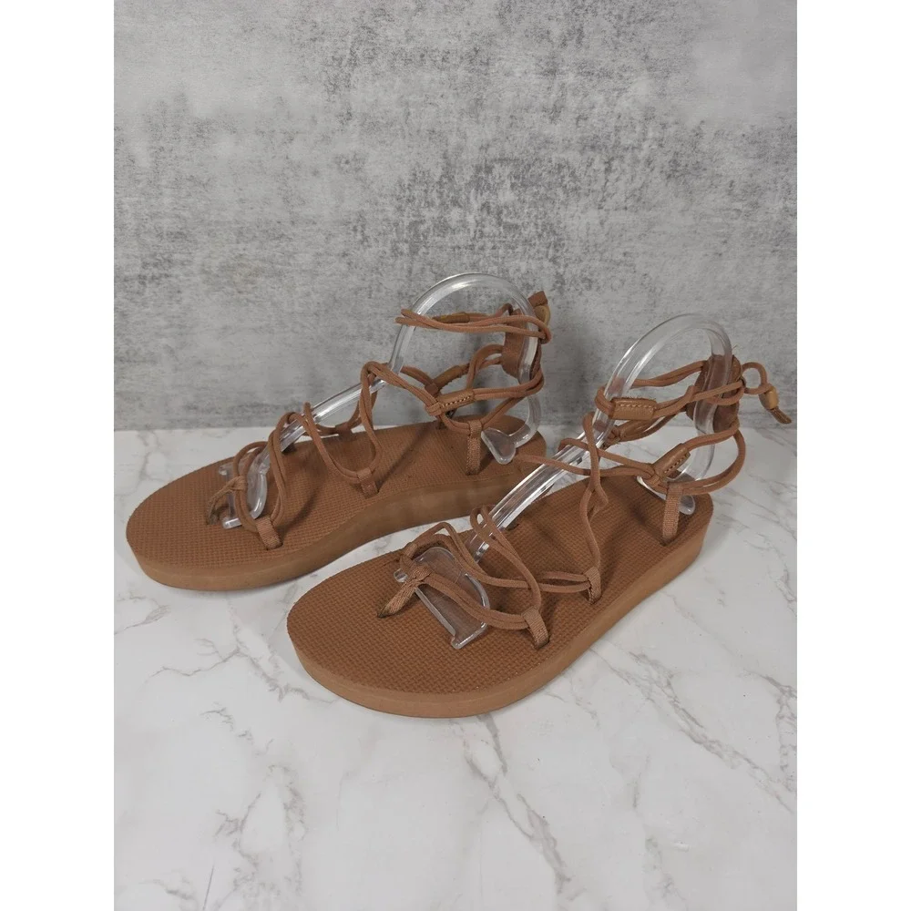 Teva Midform Infinity Brown Strappy Gladiator Summer Platform Sandals Women EU41